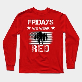 Fridays We Wear Red Long Sleeve T-Shirt